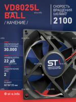Вентилятор  VD8025L Ball (качения) 24V - st-e.info - Благовещенск