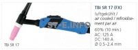 Горелка для аргонодуговой сварки TIG SR-P 17 FX TBi  8 м (газовое охлаждение) - st-e.info - Благовещенск