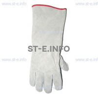 Перчатки-краги спилковые пятипалые серые с подложкой - st-e.info - Благовещенск